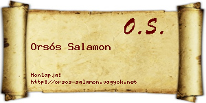 Orsós Salamon névjegykártya